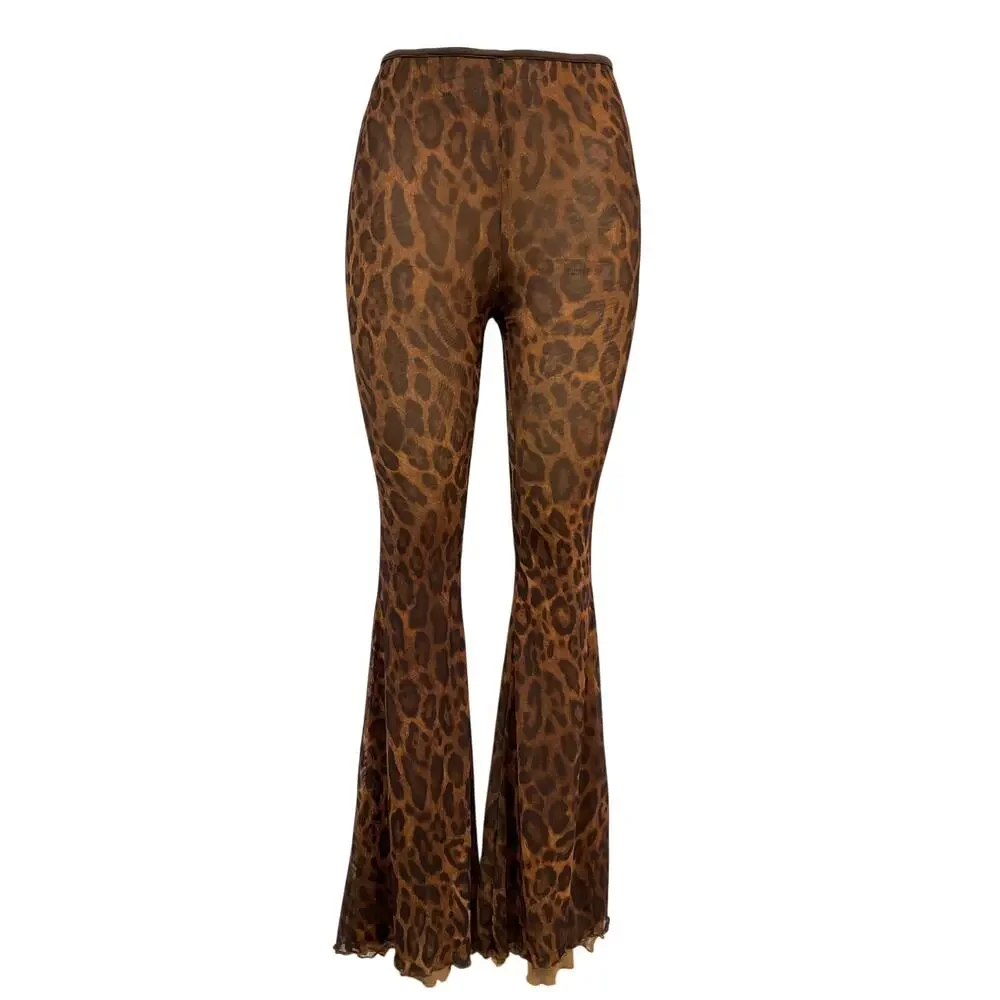 Majorelle Leopard Brown Chica Pants Size XS - Picture 2 of 4